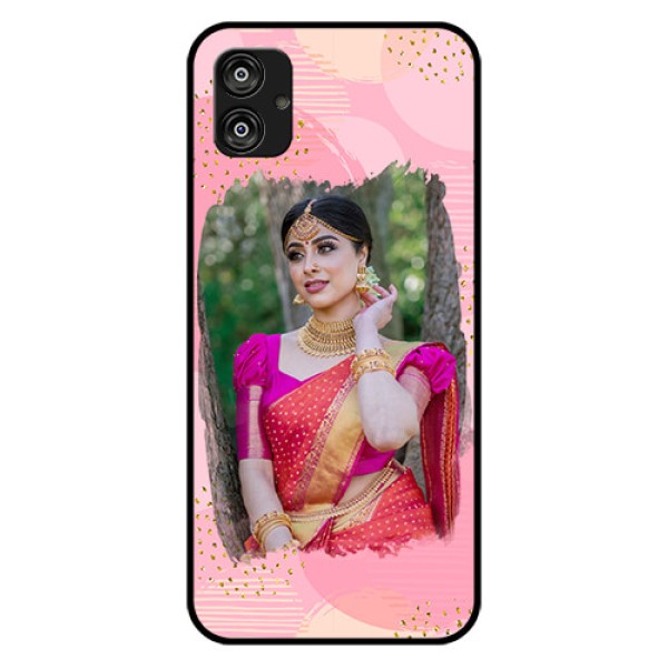 Samsung Galaxy F04 Personalized Glass Phone Case - Gold Glitter Splash Design Samsung Galaxy F04 Personalized Glass Phone Case - Gold Glitter Splash Design