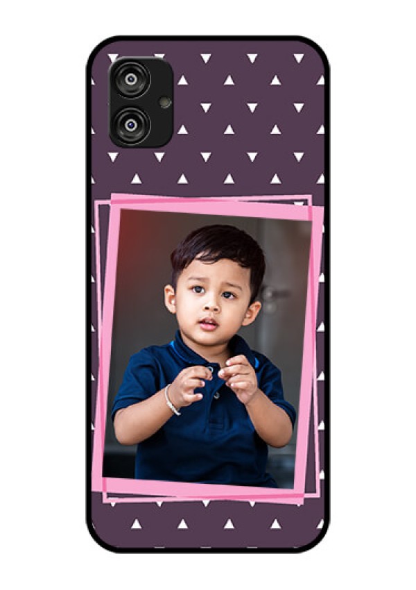 Samsung Galaxy F04 Custom Glass Mobile Case - Triangle Pattern Dotted Design