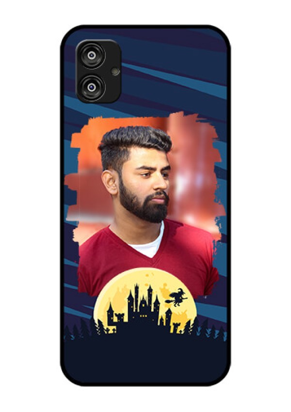 Samsung Galaxy F04 Photo Printing on Glass Case - Halloween Witch Design