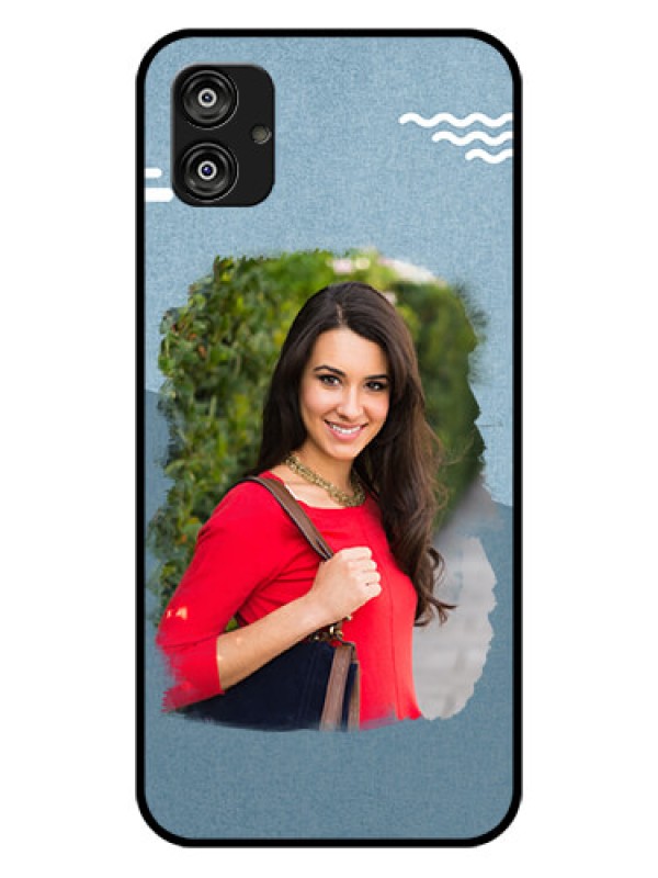 Custom Samsung Galaxy F04 Custom Glass Mobile Case - Grunge Line Art Design