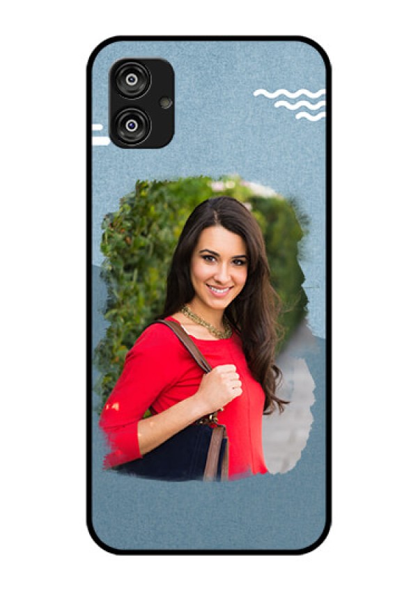 Samsung Galaxy F04 Custom Glass Mobile Case - Grunge Line Art Design