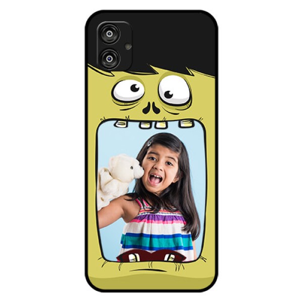 Samsung Galaxy F04 Personalized Glass Phone Case - Cartoon monster back case Design