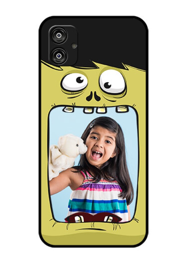 Samsung Galaxy F04 Personalized Glass Phone Case - Cartoon monster back case Design