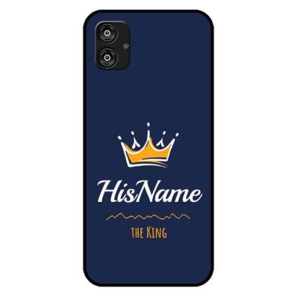 Samsung Galaxy F04 Glass Phone Case King with Name