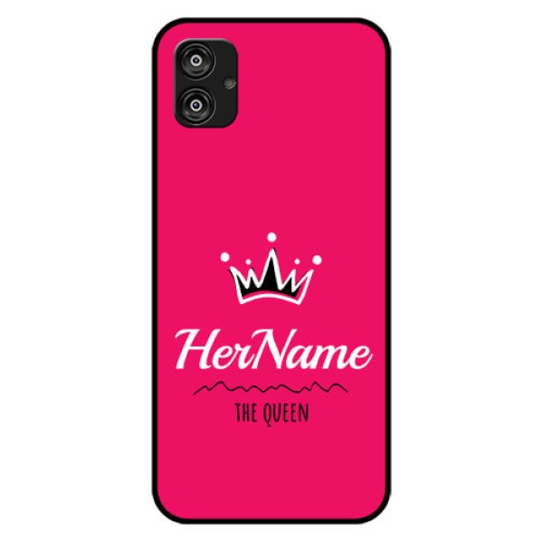 Samsung Galaxy F04 Glass Phone Case Queen with Name Samsung Galaxy F04 Glass Phone Case Queen with Name