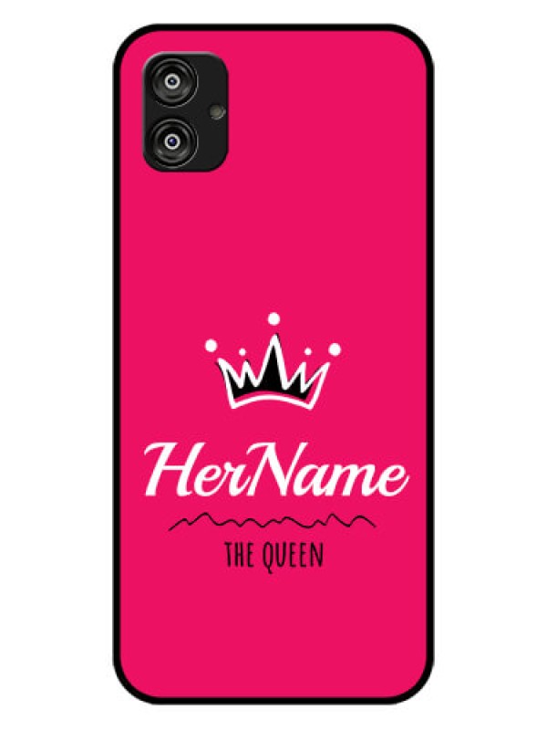 Custom Samsung Galaxy F04 Glass Phone Case Queen with Name
