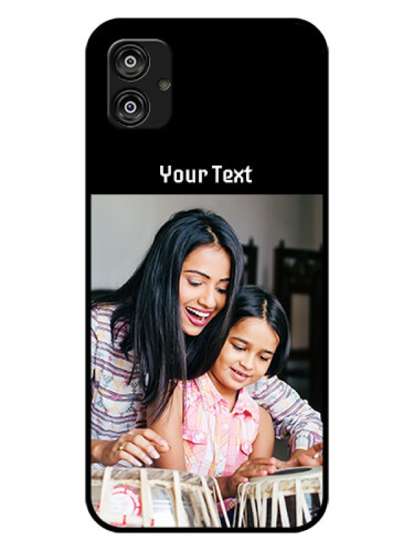 Custom Samsung Galaxy F04 Photo with Name on Glass Phone Case