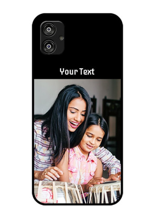 Samsung Galaxy F04 Photo with Name on Glass Phone Case