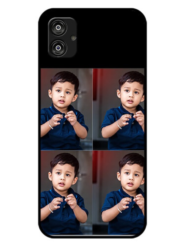 Custom Samsung Galaxy F04 4 Image Holder on Glass Mobile Cover