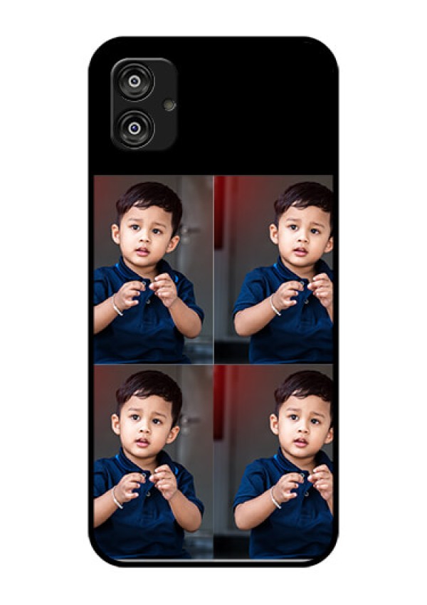 Samsung Galaxy F04 4 Image Holder on Glass Mobile Cover