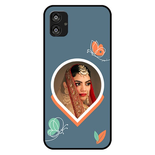 Galaxy F04 Custom Glass Mobile Case - Droplet Butterflies Design