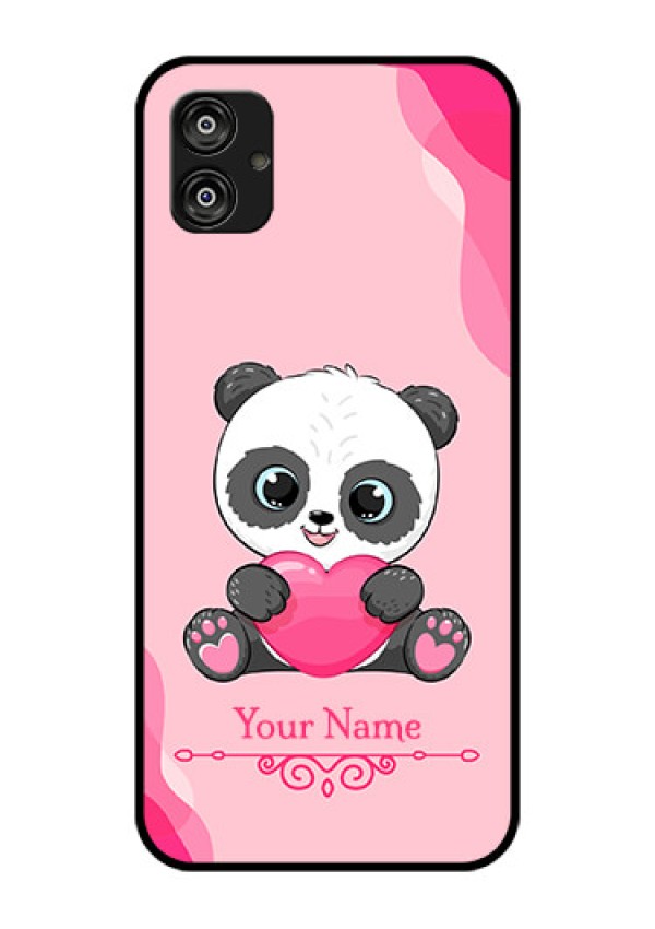 Galaxy F04 Custom Glass Mobile Case - Cute Panda Design