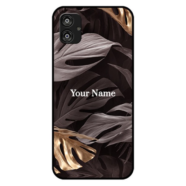Galaxy F04 Personalised Glass Phone Case - Wild Leaves digital paint Design Galaxy F04 Personalised Glass Phone Case - Wild Leaves digital paint Design