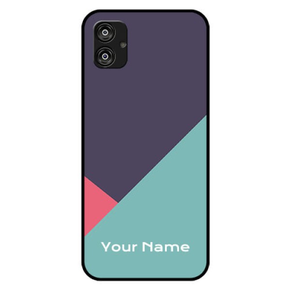 Galaxy F04 Custom Glass Mobile Case - Tri Color abstract Design