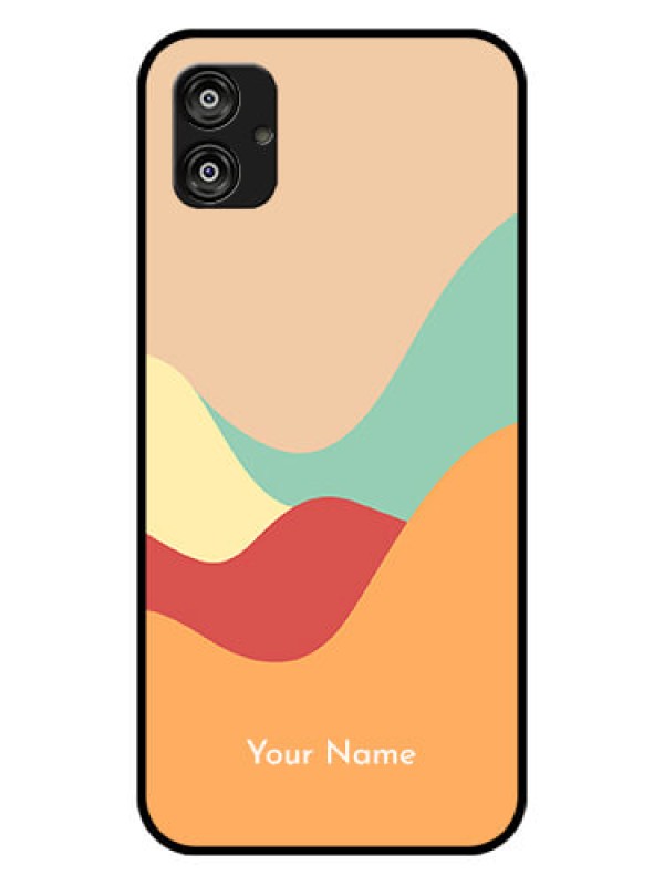 Custom Galaxy F04 Personalized Glass Phone Case - Ocean Waves Multi-colour Design
