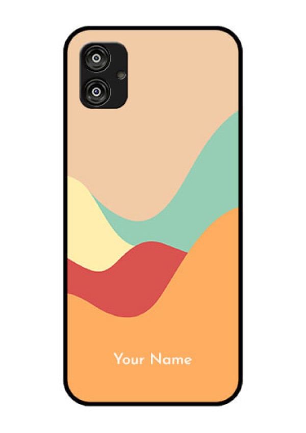 Galaxy F04 Personalized Glass Phone Case - Ocean Waves Multi-colour Design