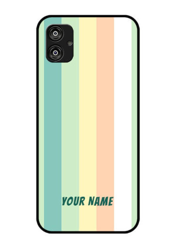Galaxy F04 Photo Printing on Glass Case - Multi-colour Stripes Design