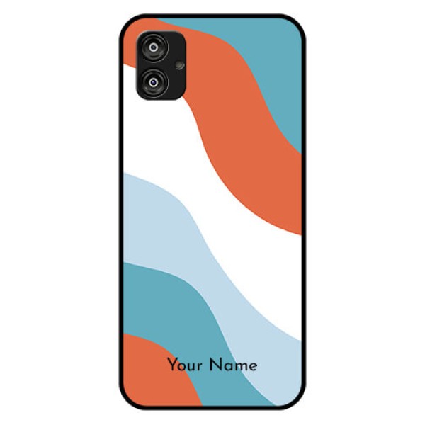 Galaxy F04 Custom Glass Mobile Case - coloured Waves Design