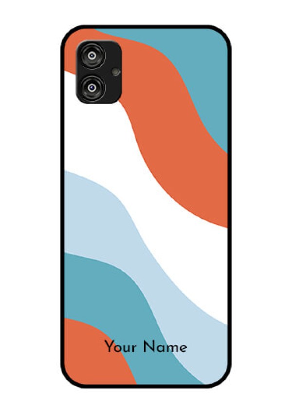 Galaxy F04 Custom Glass Mobile Case - coloured Waves Design
