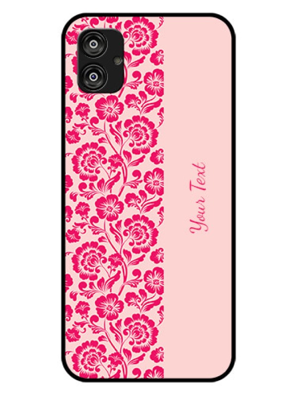 Custom Galaxy F04 Custom Glass Phone Case - Attractive Floral Pattern Design
