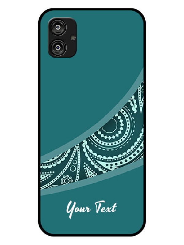 Custom Galaxy F04 Photo Printing on Glass Case - semi visible floral Design