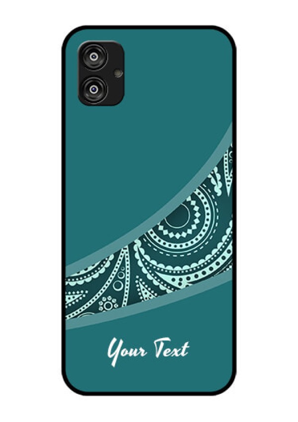 Galaxy F04 Photo Printing on Glass Case - semi visible floral Design