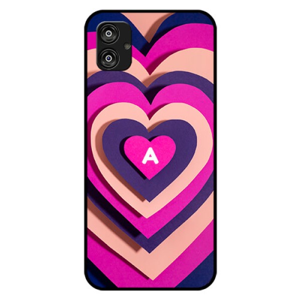 Galaxy F04 Custom Glass Mobile Case - Cute Heart Pattern Design