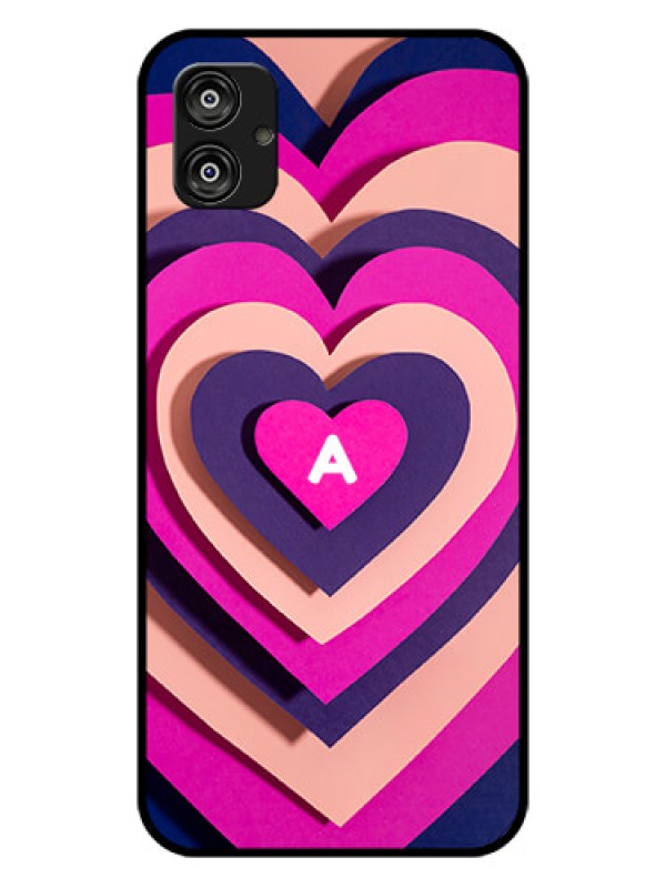 Custom Galaxy F04 Custom Glass Mobile Case - Cute Heart Pattern Design