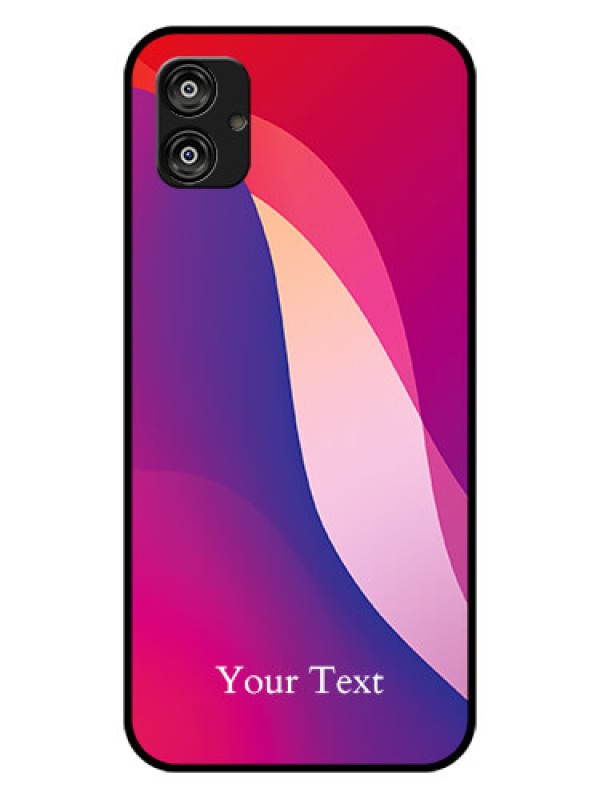 Custom Galaxy F04 Personalized Glass Phone Case - Digital abstract Overlap Design