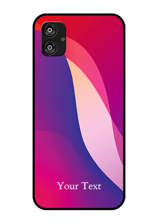 Galaxy F04 Personalized Glass Phone Case - Digital abstract Overlap Design