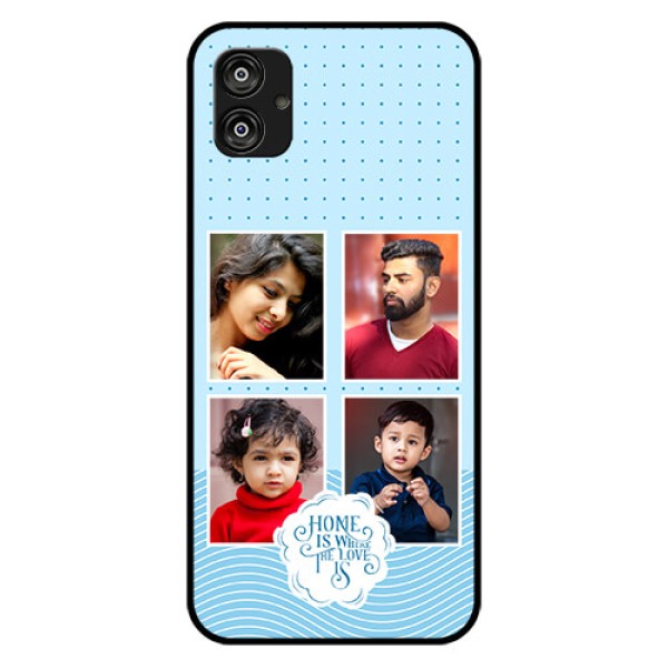 Galaxy F04 Custom Glass Phone Case - Cute love quote with 4 pic upload Design Galaxy F04 Custom Glass Phone Case - Cute love quote with 4 pic upload Design