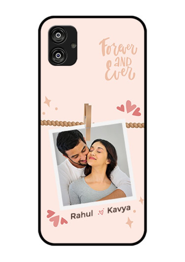 Galaxy F04 Custom Glass Phone Case - Forever and ever love Design