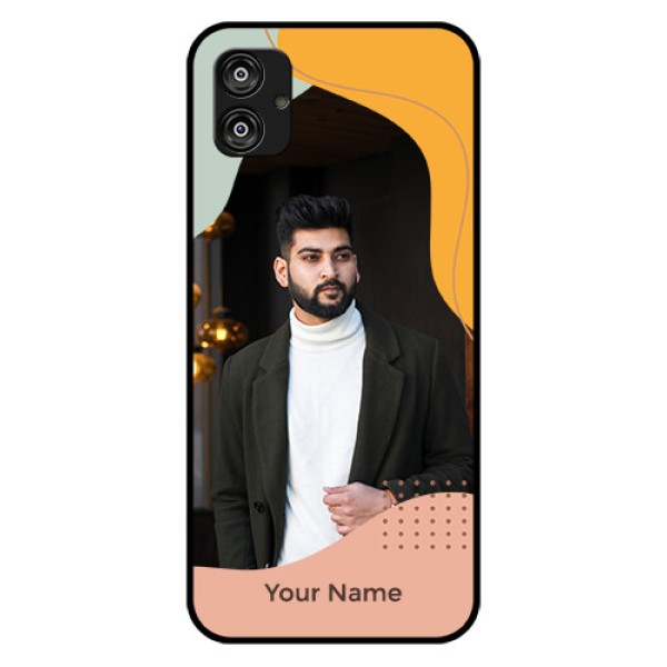 Galaxy F04 Personalized Glass Phone Case - Tri-coloured overlay design Galaxy F04 Personalized Glass Phone Case - Tri-coloured overlay design