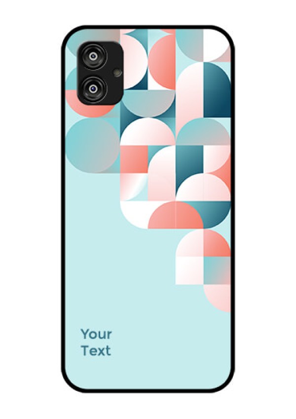 Galaxy F04 Custom Glass Phone Case - Stylish Semi-circle Pattern Design