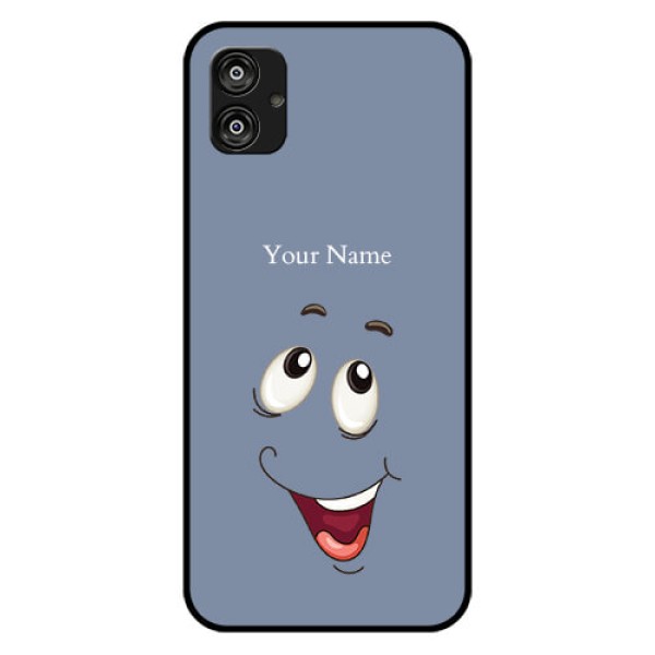 Galaxy F04 Photo Printing on Glass Case - Laughing Cartoon Face Design Galaxy F04 Photo Printing on Glass Case - Laughing Cartoon Face Design