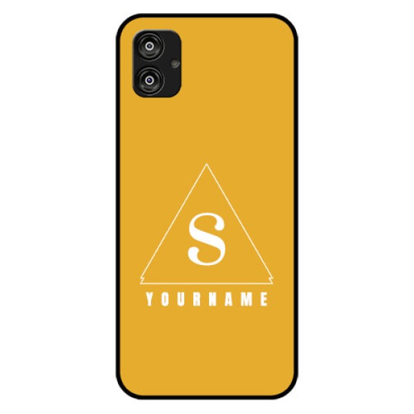 Galaxy F04 Personalized Glass Phone Case - simple triangle Design