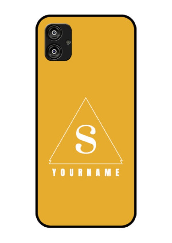 Galaxy F04 Personalized Glass Phone Case - simple triangle Design