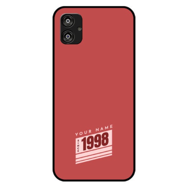 Galaxy F04 Custom Glass Phone Case - Red custom year of birth Design Galaxy F04 Custom Glass Phone Case - Red custom year of birth Design