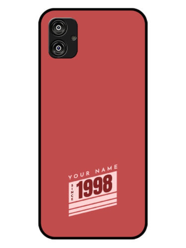 Custom Galaxy F04 Custom Glass Phone Case - Red custom year of birth Design