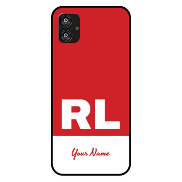 Galaxy F04 Personalized Glass Phone Case - dual tone custom text Design Galaxy F04 Personalized Glass Phone Case - dual tone custom text Design