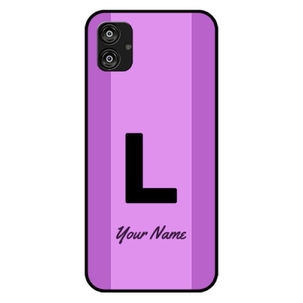 Galaxy F04 Custom Glass Phone Case - Tricolor custom text Design