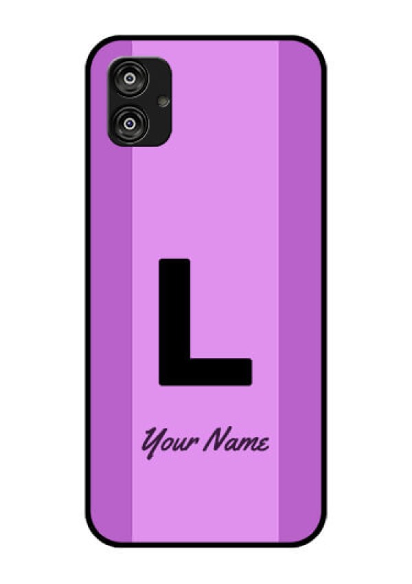Galaxy F04 Custom Glass Phone Case - Tricolor custom text Design