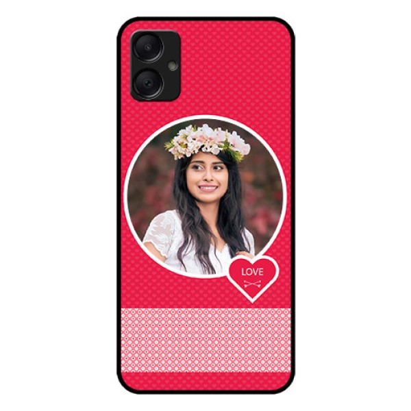 Galaxy F05 Custom Glass Phone Case - Pink Color Pattern Design Galaxy F05 Custom Glass Phone Case - Pink Color Pattern Design