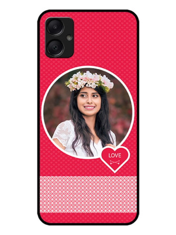 Custom Galaxy F05 Custom Glass Phone Case - Pink Color Pattern Design