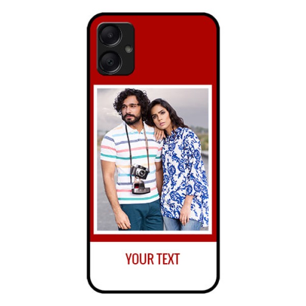 Galaxy F05 Custom Glass Phone Case - Red Color Design