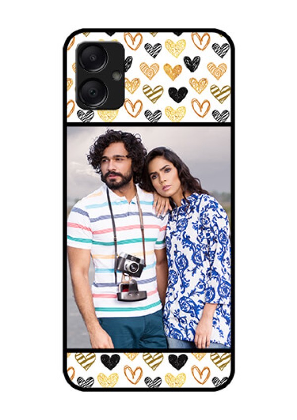 Galaxy F05 Custom Glass Phone Case - Love Symbol Design
