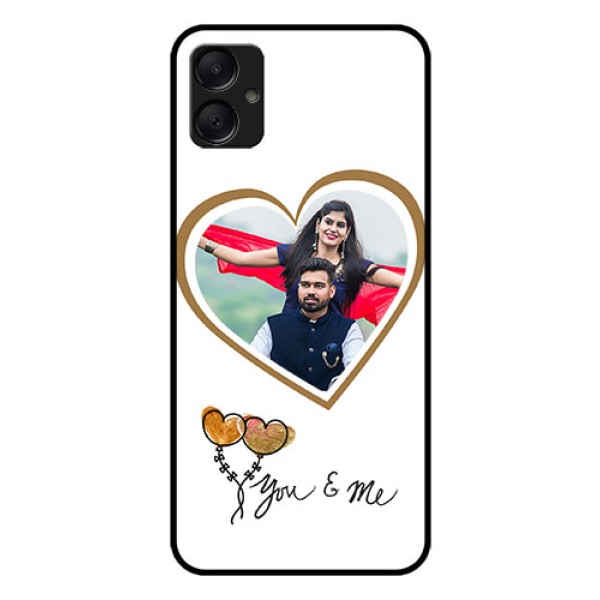 Galaxy F05 Custom Glass Phone Case - You and Me Design