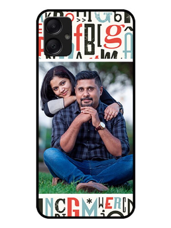 Custom Galaxy F05 Custom Glass Phone Case - Alphabet Design