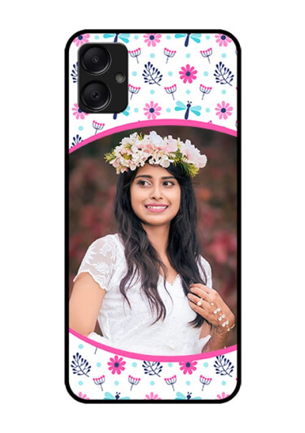 Galaxy F05 Custom Glass Phone Case - Colorful Flower Design