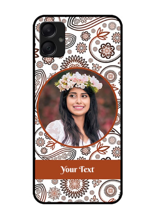 Galaxy F05 Custom Glass Phone Case - Abstract Flower Design
